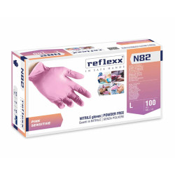 REFLEXX N82 Guanti In Nitrile Rosa Senza Polvere Ultrasottili - Conf. 100pz