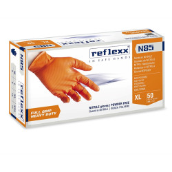 REFLEXX N85 Guanti Arancioni In Nitrile Senza Polvere Full Grip - Conf. 50pz