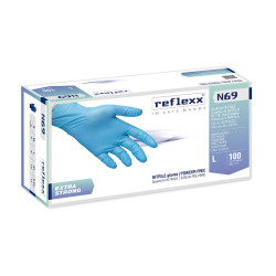 REFLEXX N69 Guanti In Nitrile Senza Polvere Extra Strong - Conf. 100pz