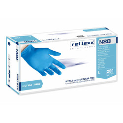 REFLEXX N80B Guanti In Nitrile Senza Polvere - Conf. 200pz