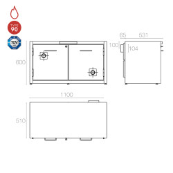 Armadio Sottocappa per liquidi infiammabili 1200mm Type 90 - Safetybox AC 1200/50 CM Labor System