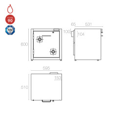 Armadio Sottocappa per sostanze infiammabili 600mm Type 90 - AC 600/50 CM Labor System