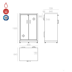 Armadio per liquidi infiammabili 900mm Type 90 - Safetybox AC 900/130S Labor System