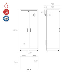 Armadio per liquidi infiammabili 900mm Type 90 - Safetybox AC 900S Labor System